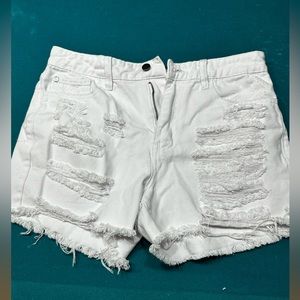 white denim shorts
